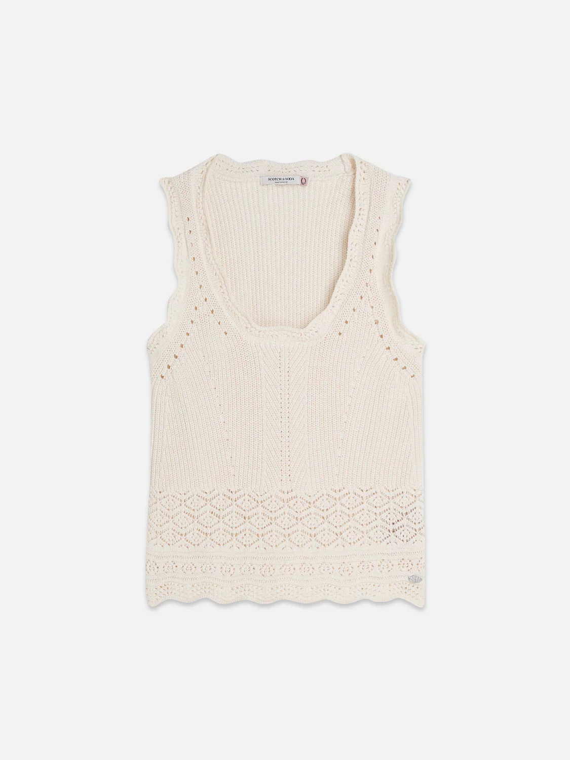 Pointelle knitted vest - Image 5