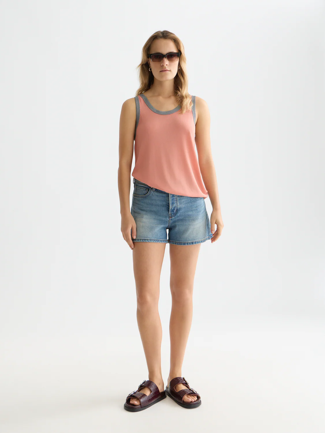 Stripe trim relaxed knitted vest - Image 8