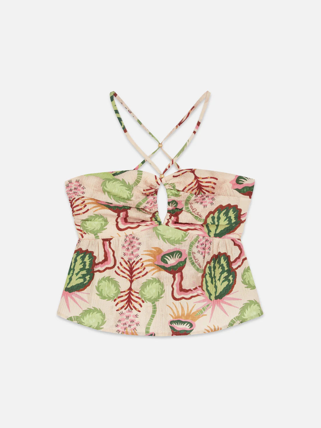 Cotton seersucker keyhole halter top - Image 5