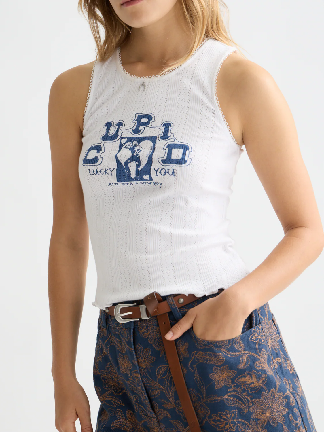 Pointelle jersey artwork tank - Image 3