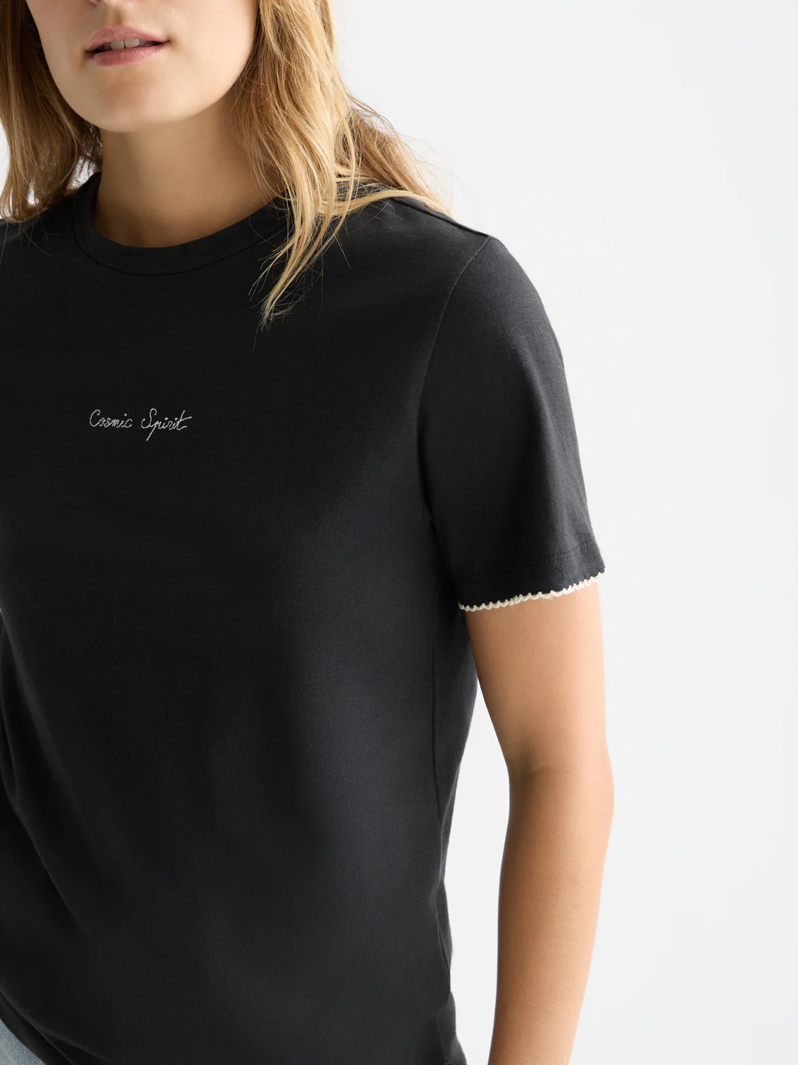 Embroidered slub T-shirt - Image 10