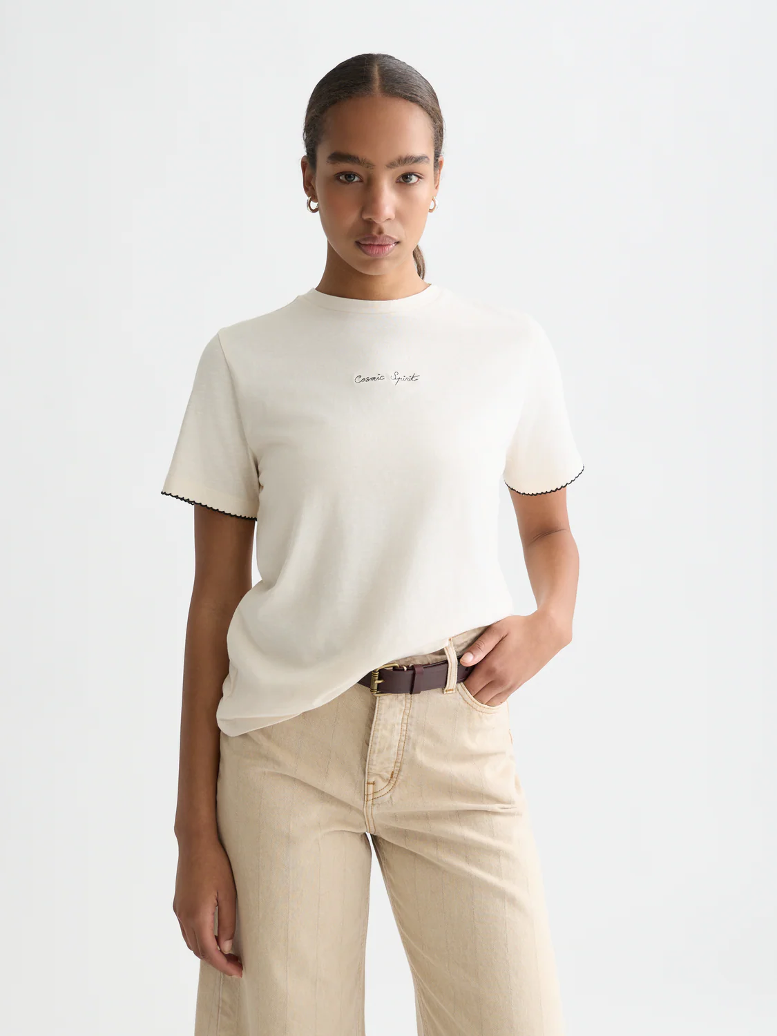 Embroidered slub T-shirt - Image 15