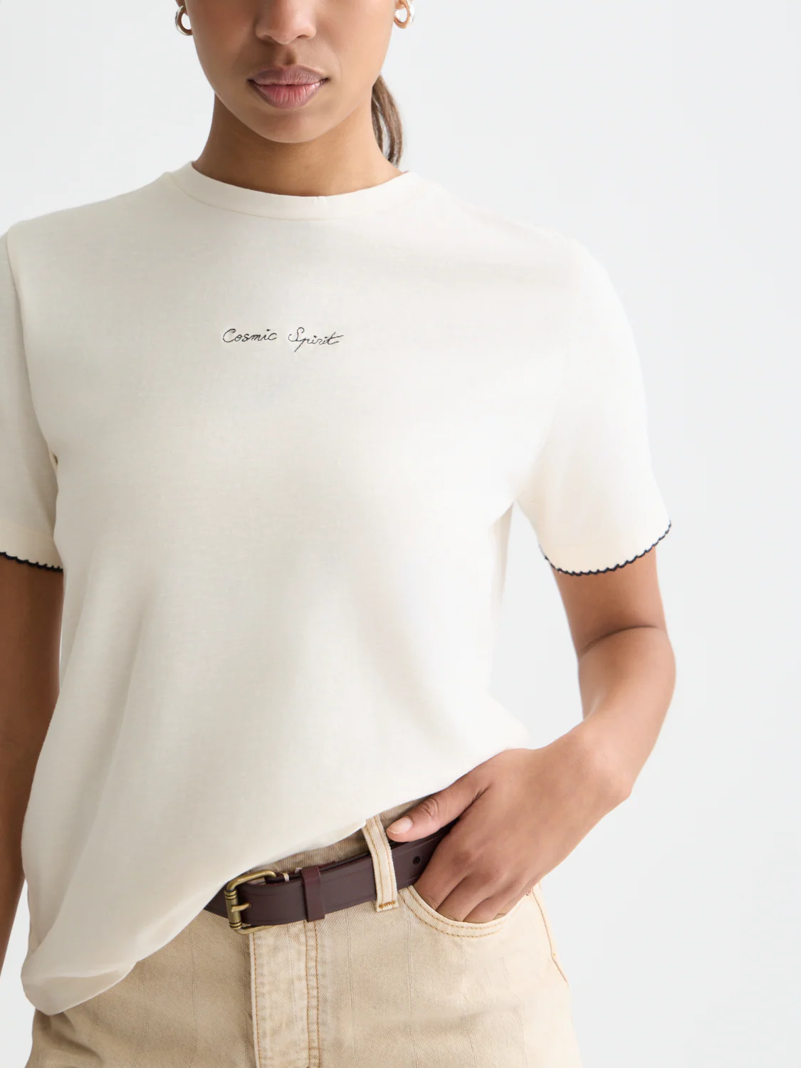 Embroidered slub T-shirt - Image 17