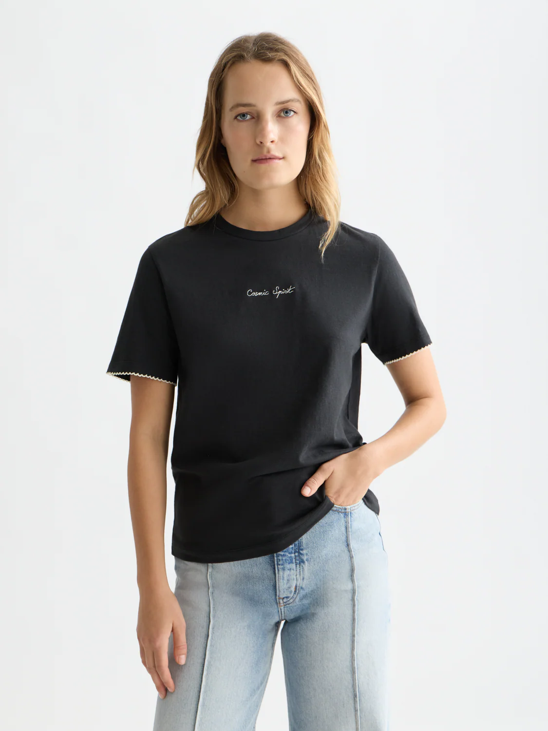 Embroidered slub T-shirt - Image 8