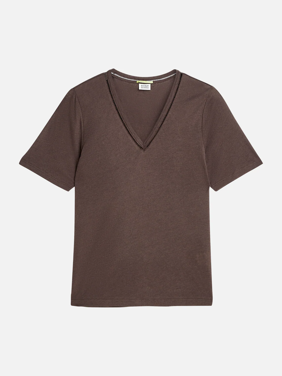 Linen V-neck T-shirt - Image 12