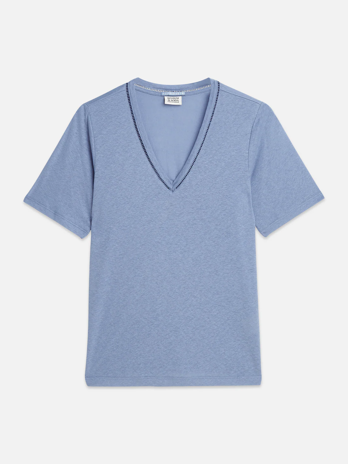 Linen V-neck T-shirt - Image 5
