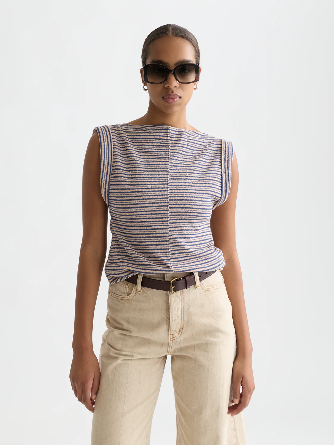 Striped Rolled Sleeve T-shirt