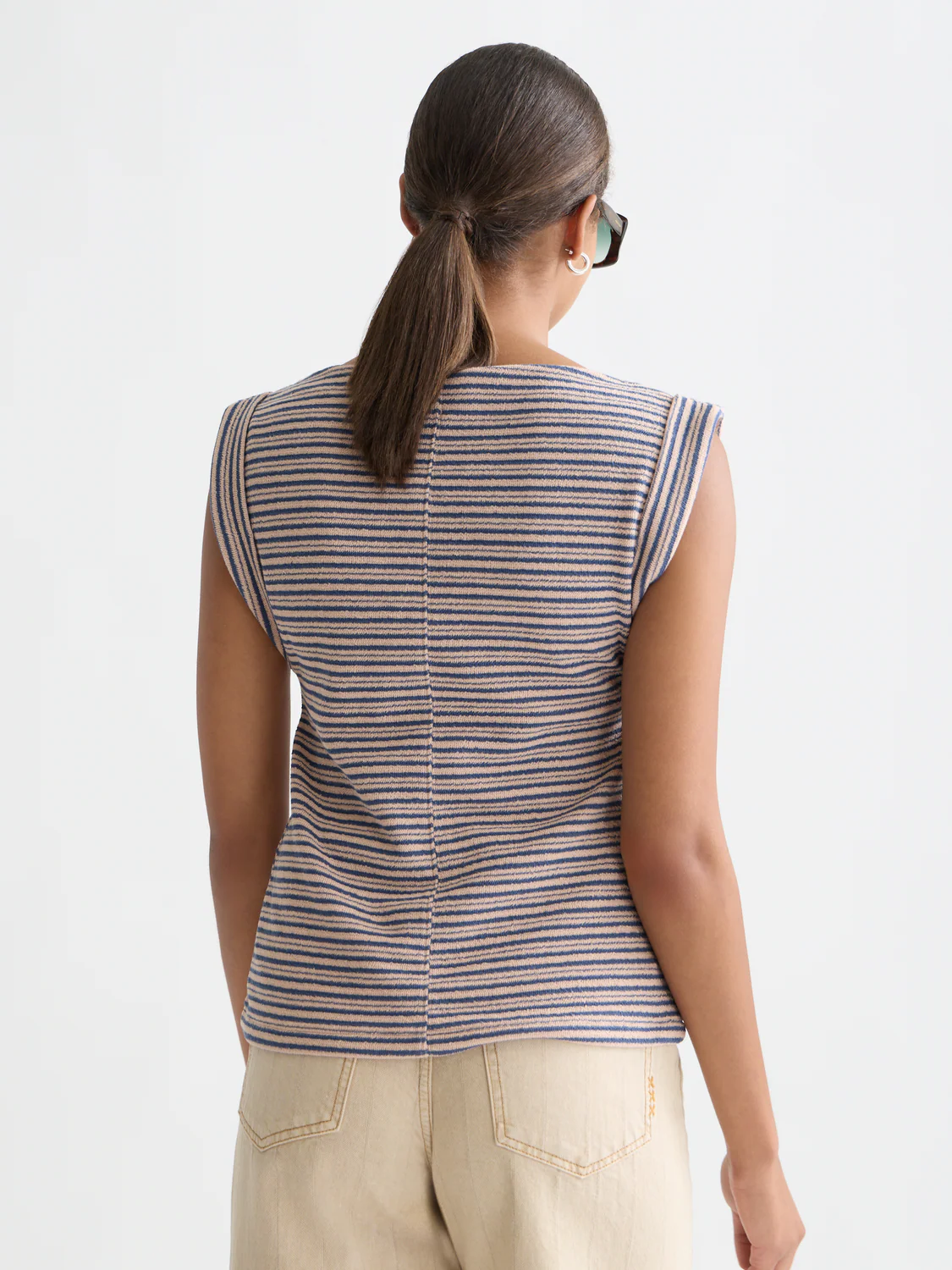 Striped Rolled Sleeve T-shirt - Image 4