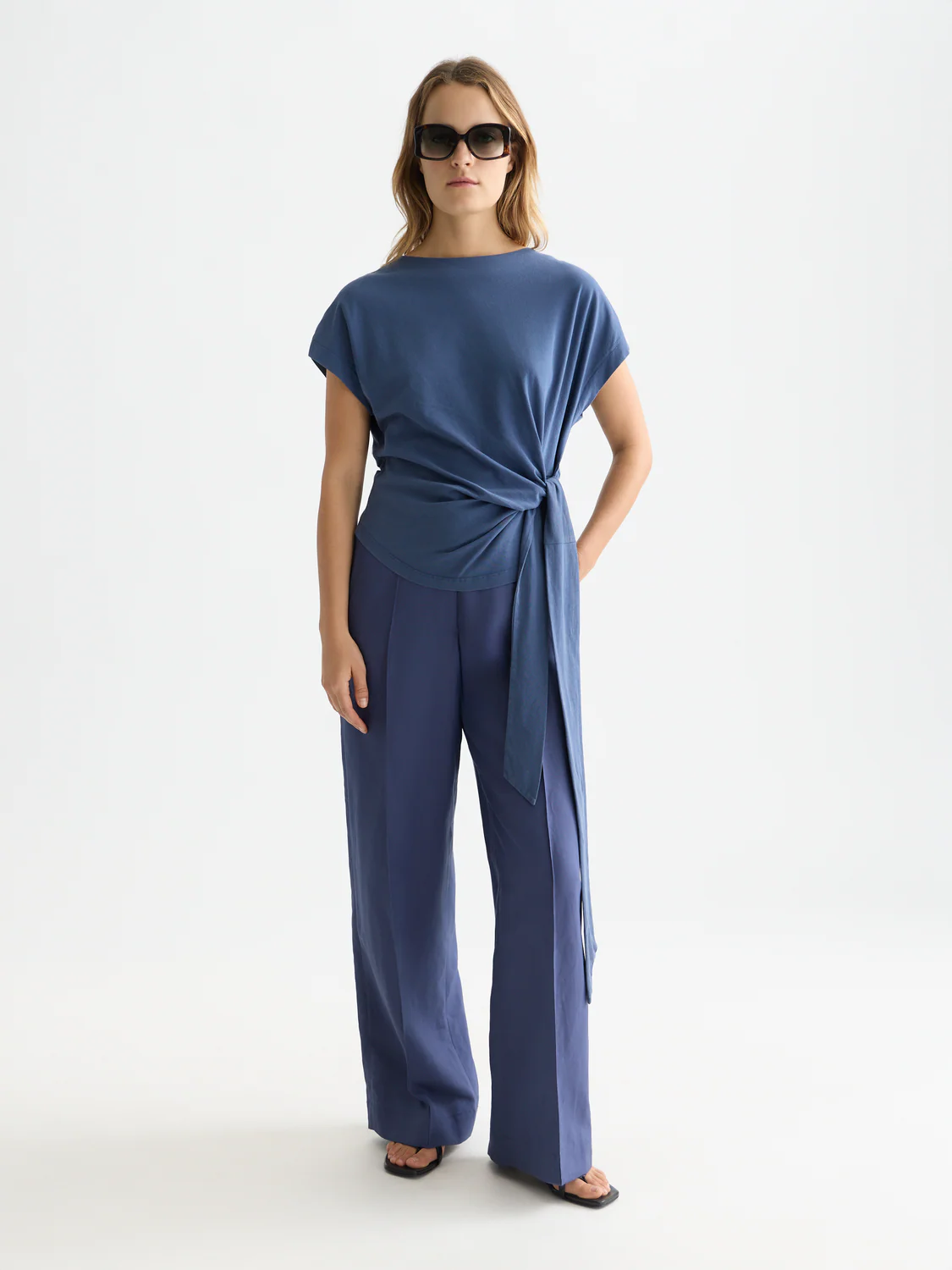 Knotted slash neck T-shirt - Image 2