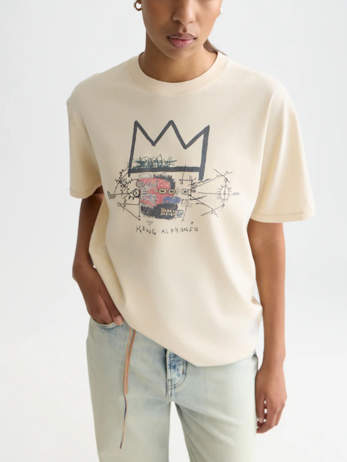 Scotch & Soda x Basquiat Washed Artwork Relaxed-Fit T-Shirt - Image 3
