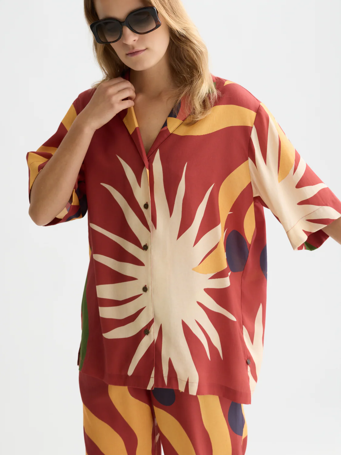 Printed short sleeve relaxed shirt - Image 3