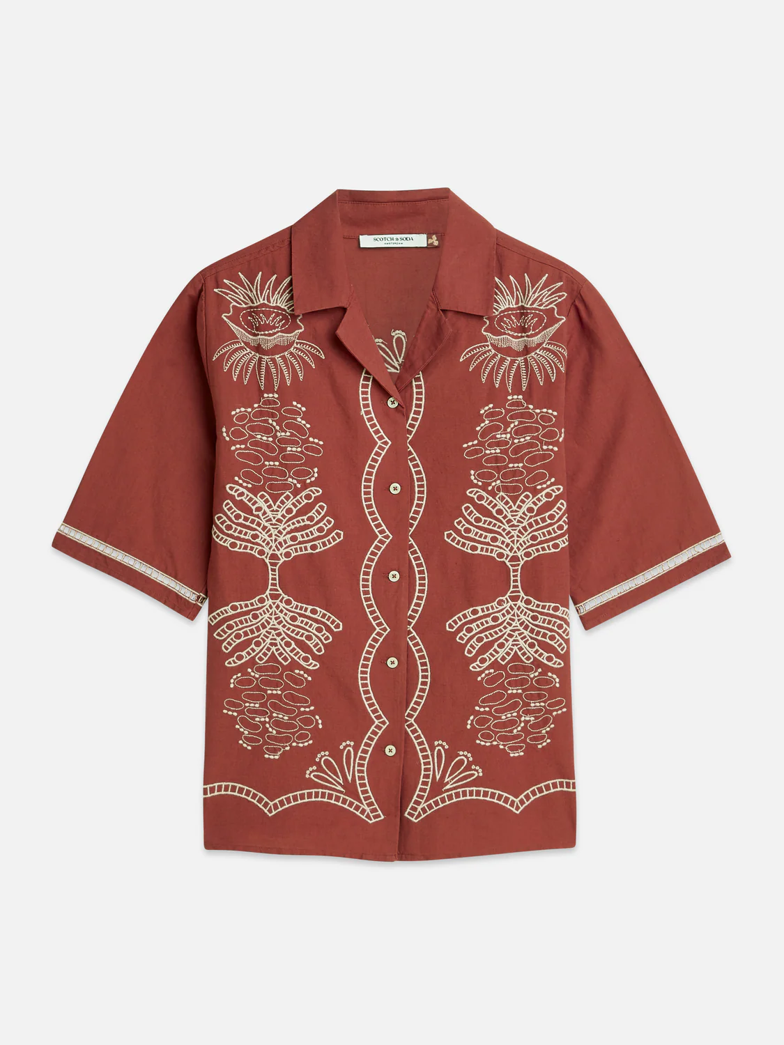 Embroidered short sleeved fitted shirt - Image 5