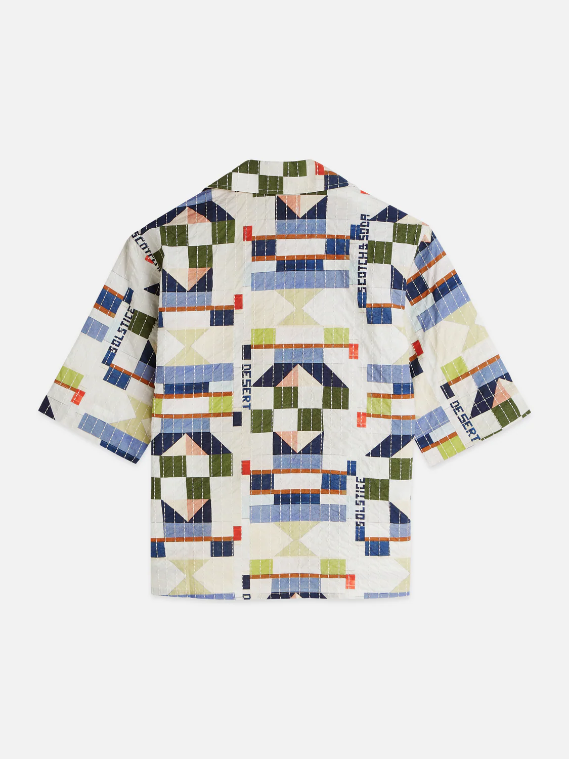 Stitch-embroidered printed short sleeve shirt - Image 6
