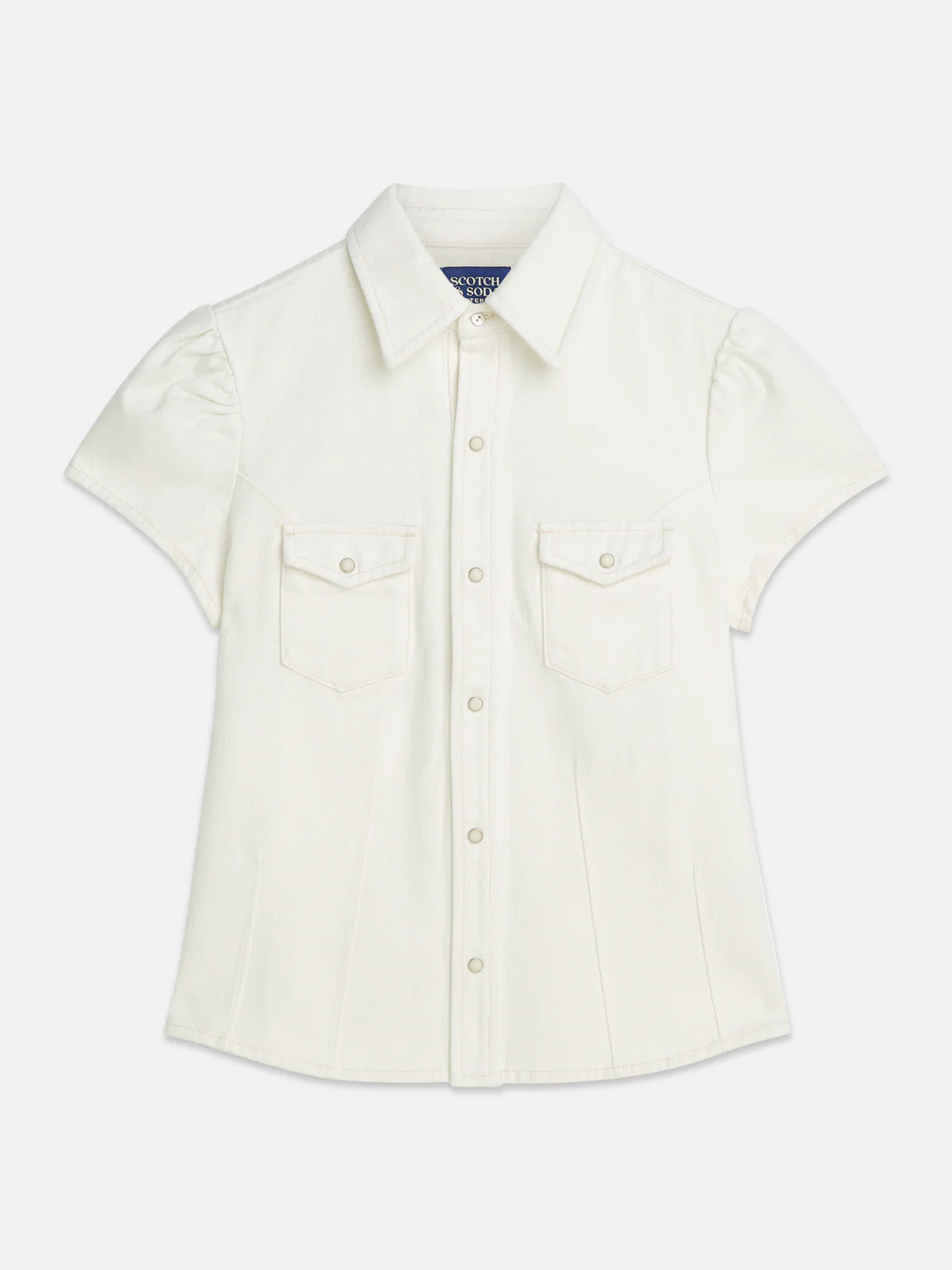 Cap sleeve denim shirt - Image 5