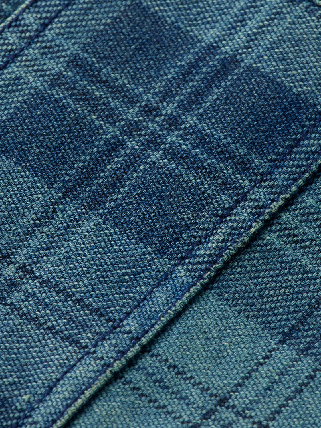 Washed denim checked overshirt - Image 7