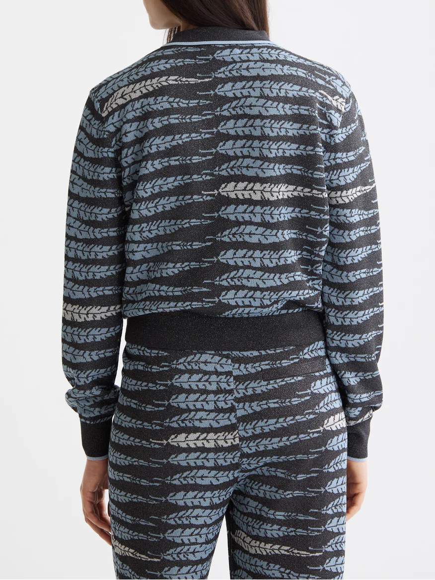Lurex jacquard cardigan - Image 3