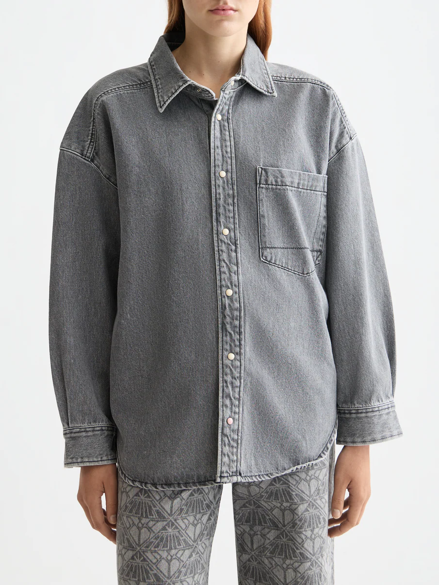 Washed denim overshirt