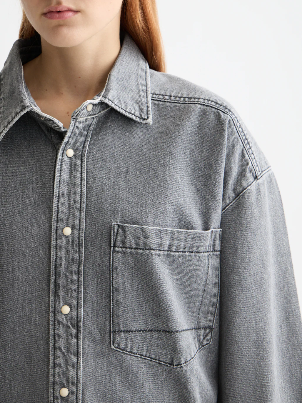 Washed denim overshirt - Image 3