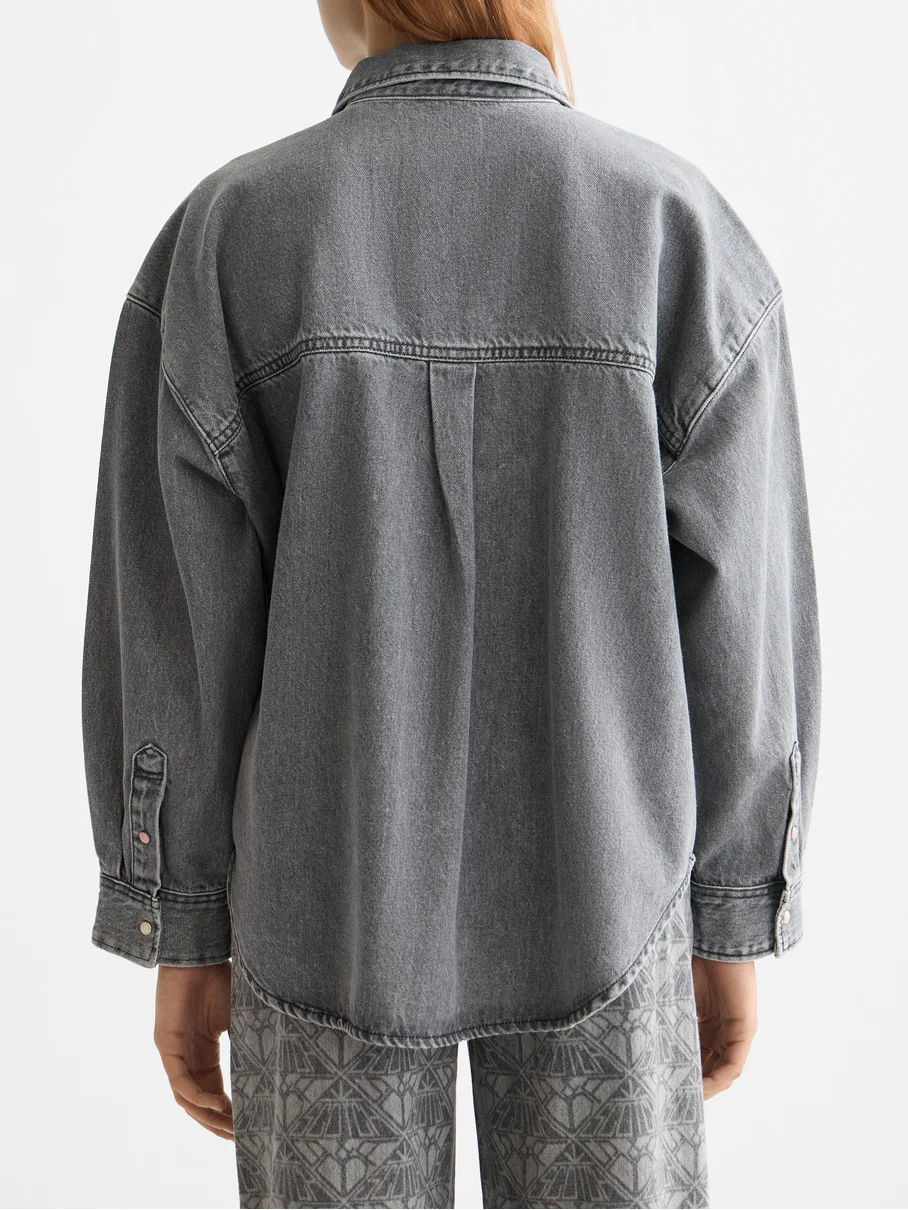 Washed denim overshirt - Image 4