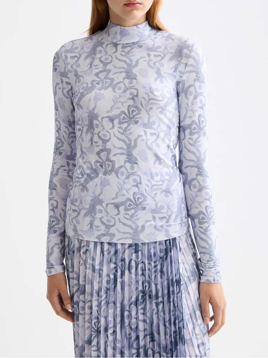 All over printed mock neck long sleeve T-shirt - Image 8