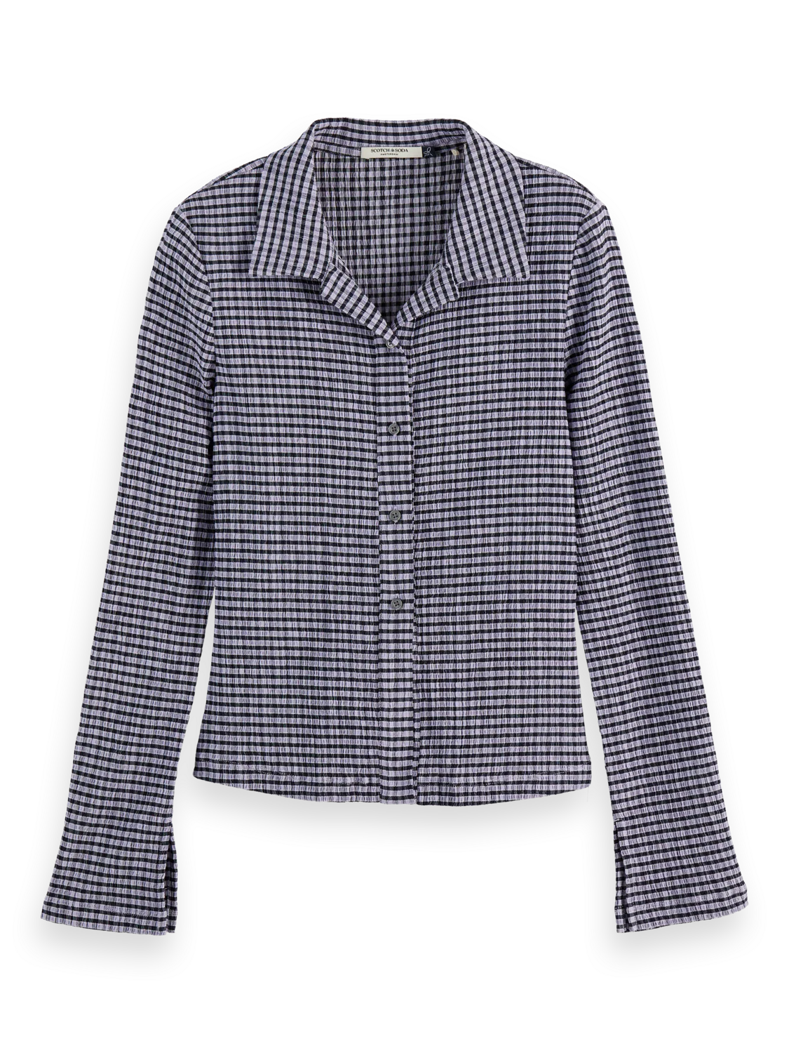 gingham button up long sleeve top - Image 5