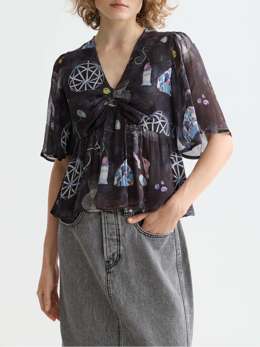 Peplum short sleeve top