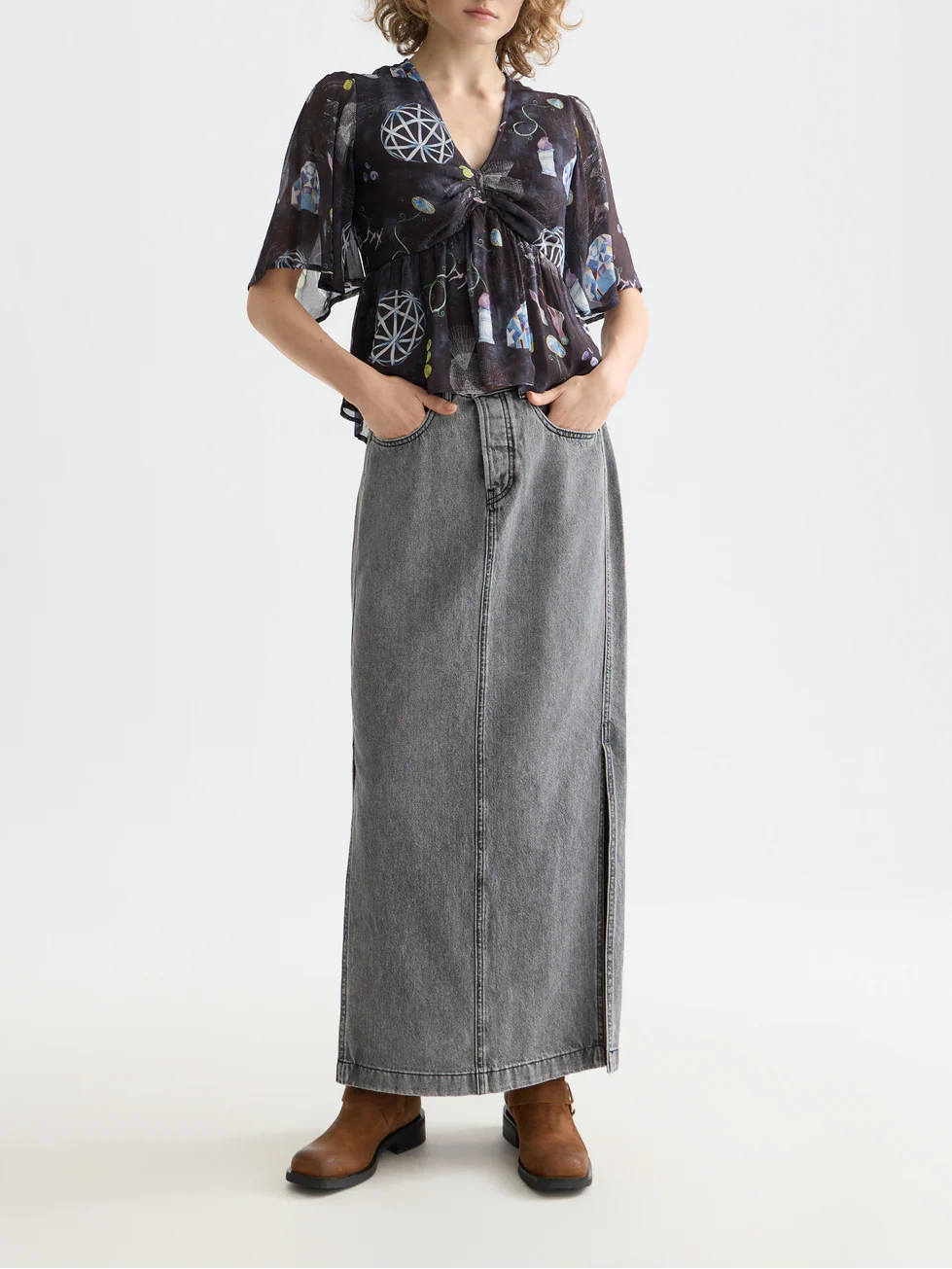 Peplum short sleeve top - Image 2