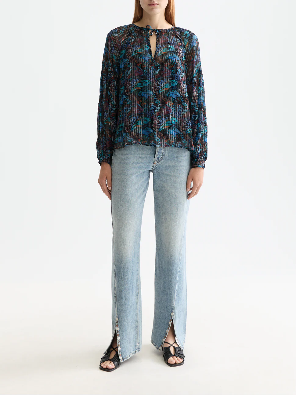 Printed top with ties - Image 2