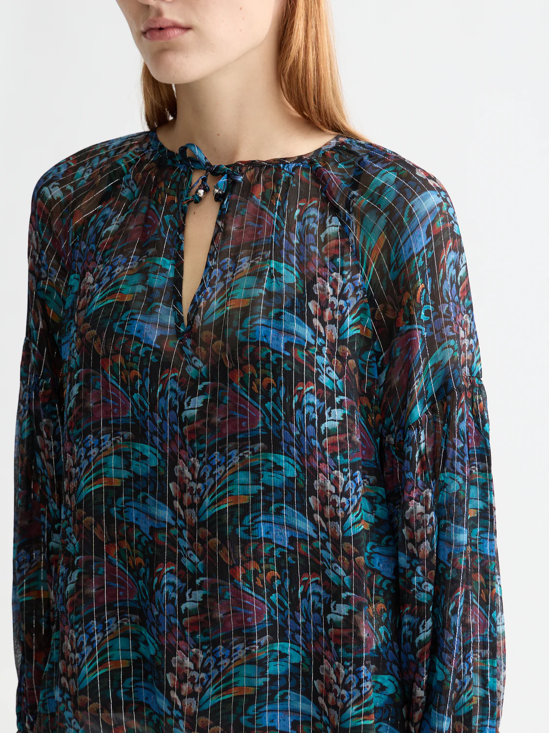 Printed top with ties - Image 3