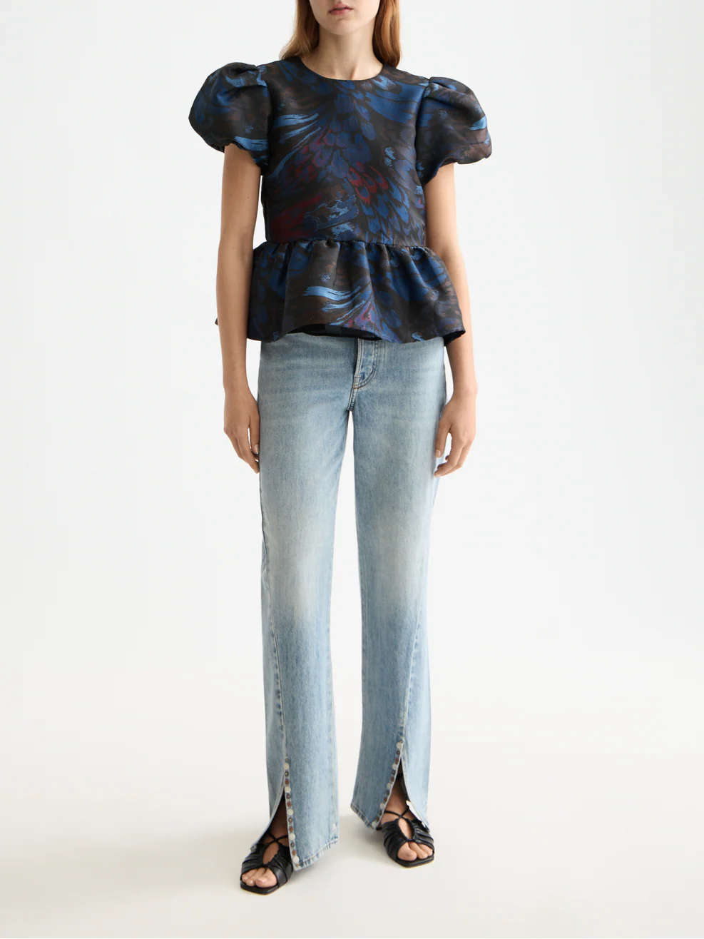 Short sleeve top with peplum - Image 2
