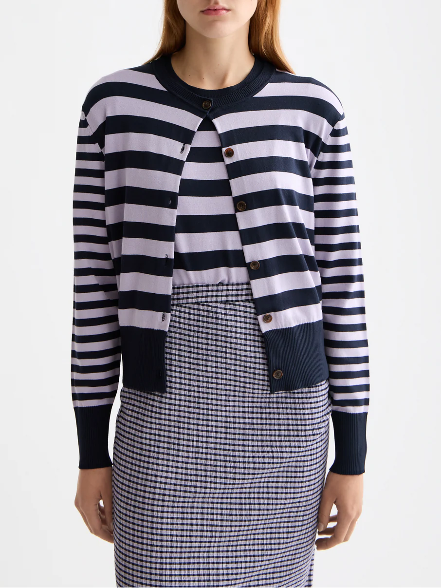 Crew neck relaxed cardigan