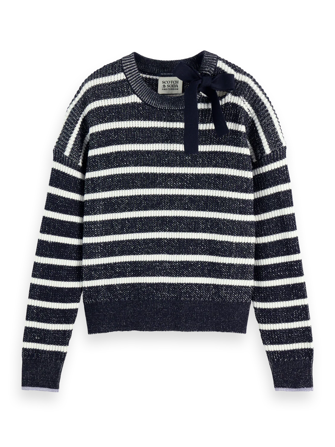 Stripe tie neck pullover - Image 4