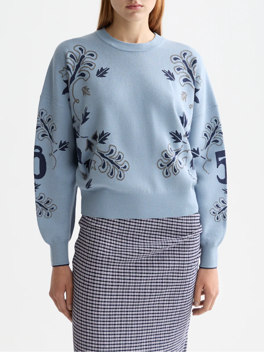 Relaxed jacquard pullover