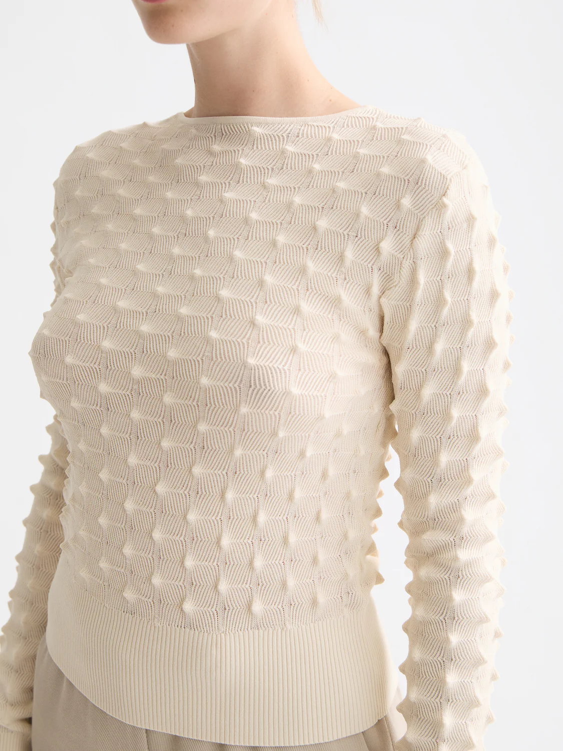textured stitch pullover - Image 10