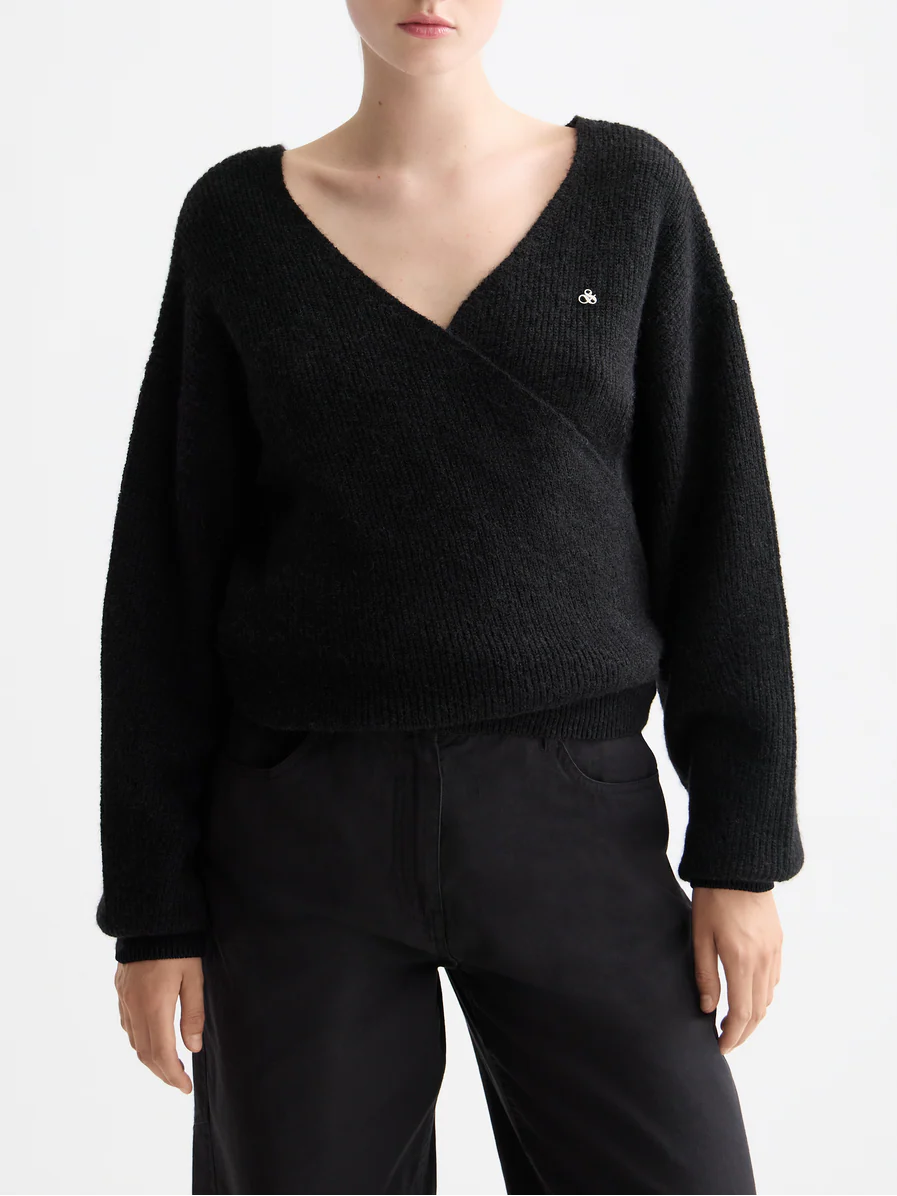 Fuzzy wrap cardigan