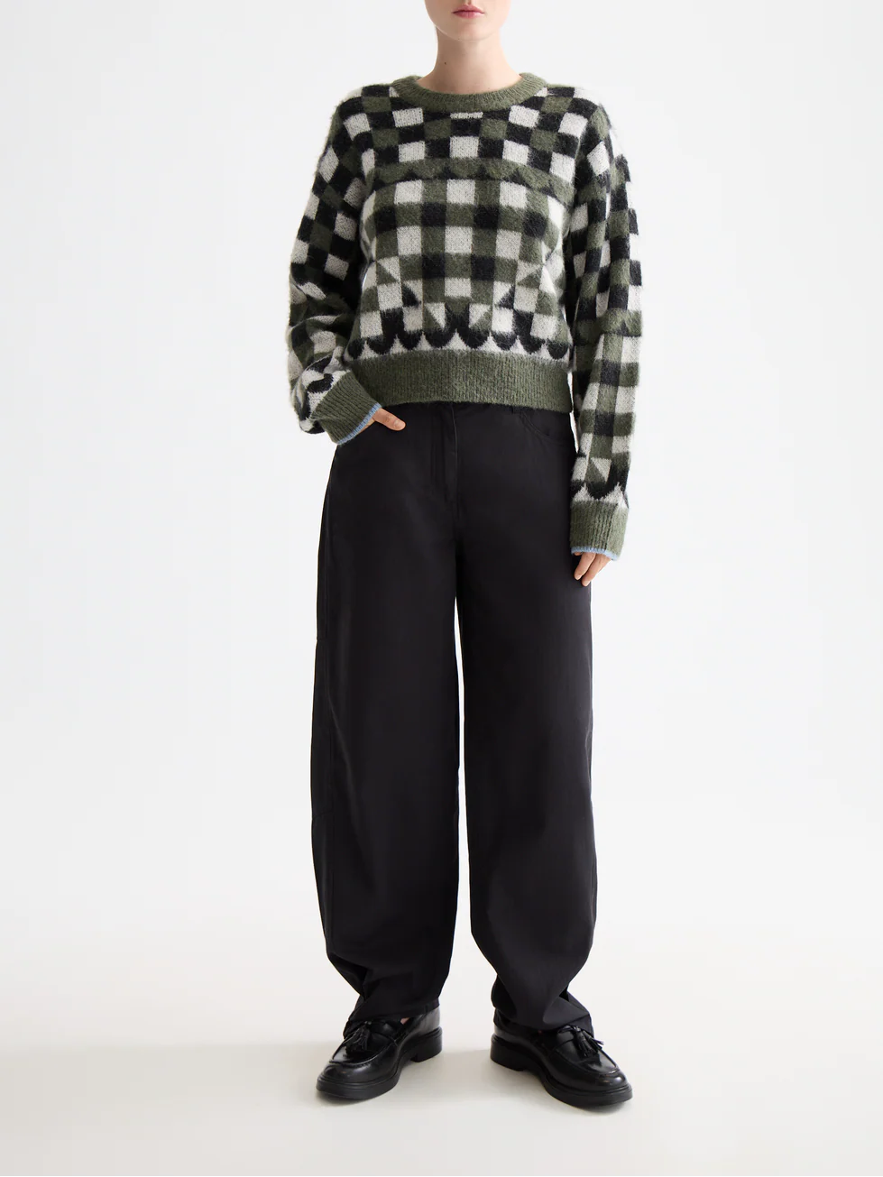 Fuzzy jacquard pullover - Image 2