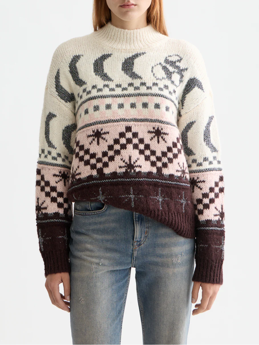 Metallic Fair Isle pullover