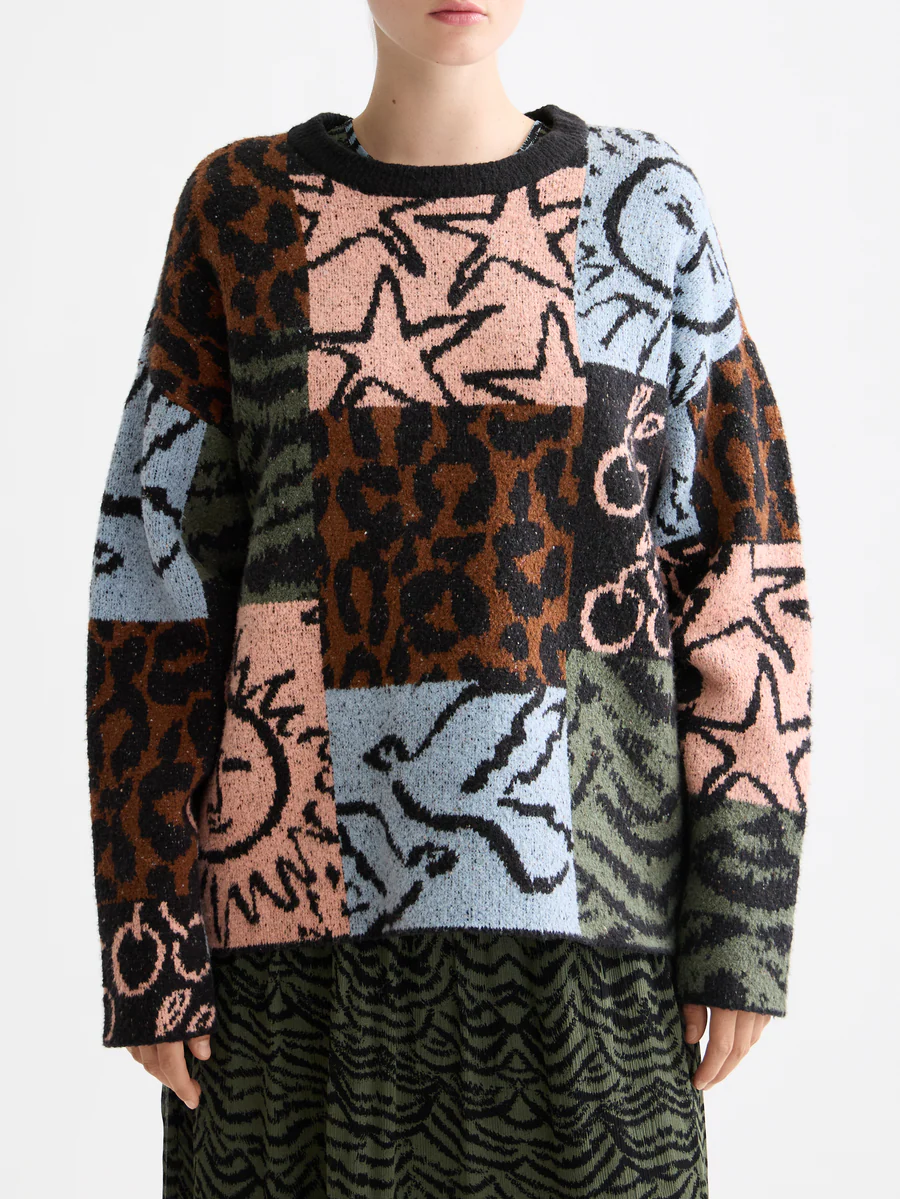 Jacquard oversized pullover
