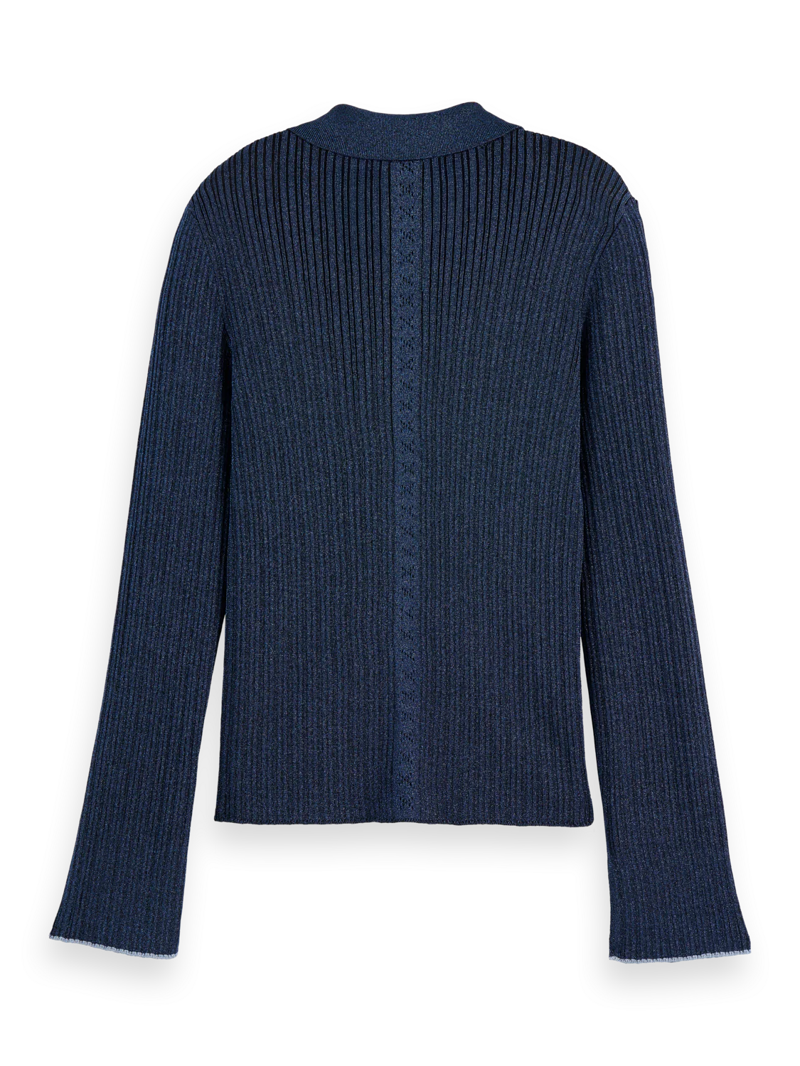 Metallic skinny rib fitted cardigan - Image 6