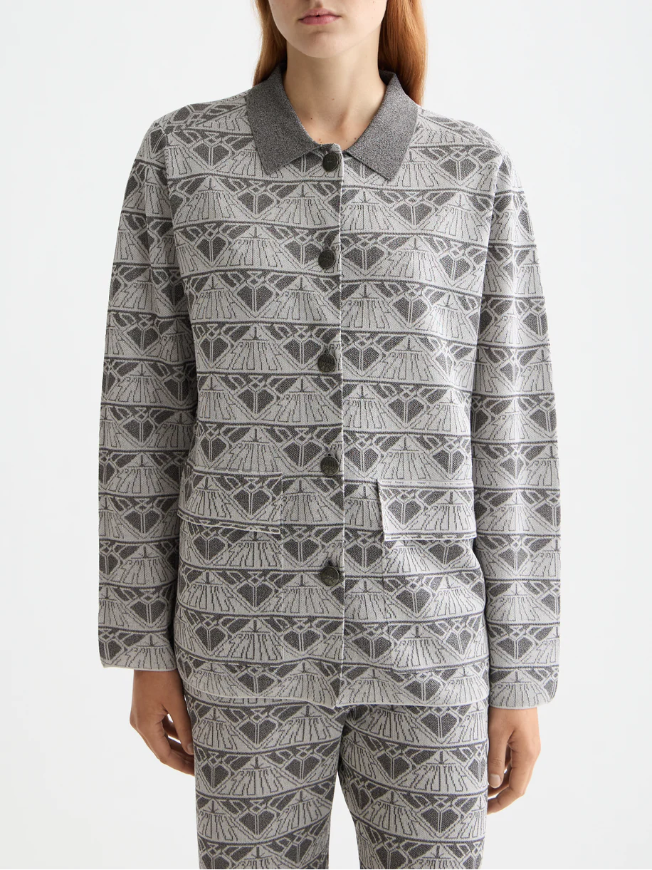 Jacquard knitted jacket
