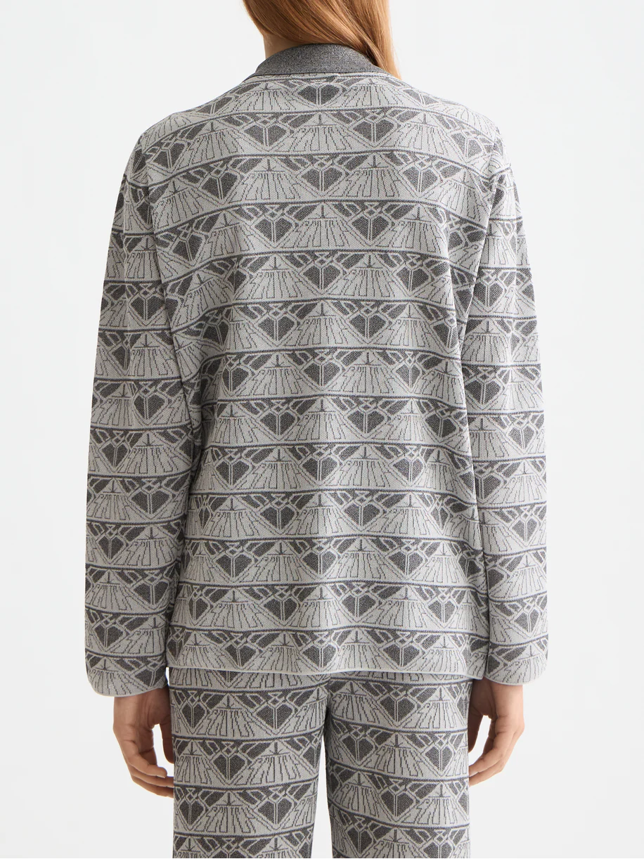 Jacquard knitted jacket - Image 4