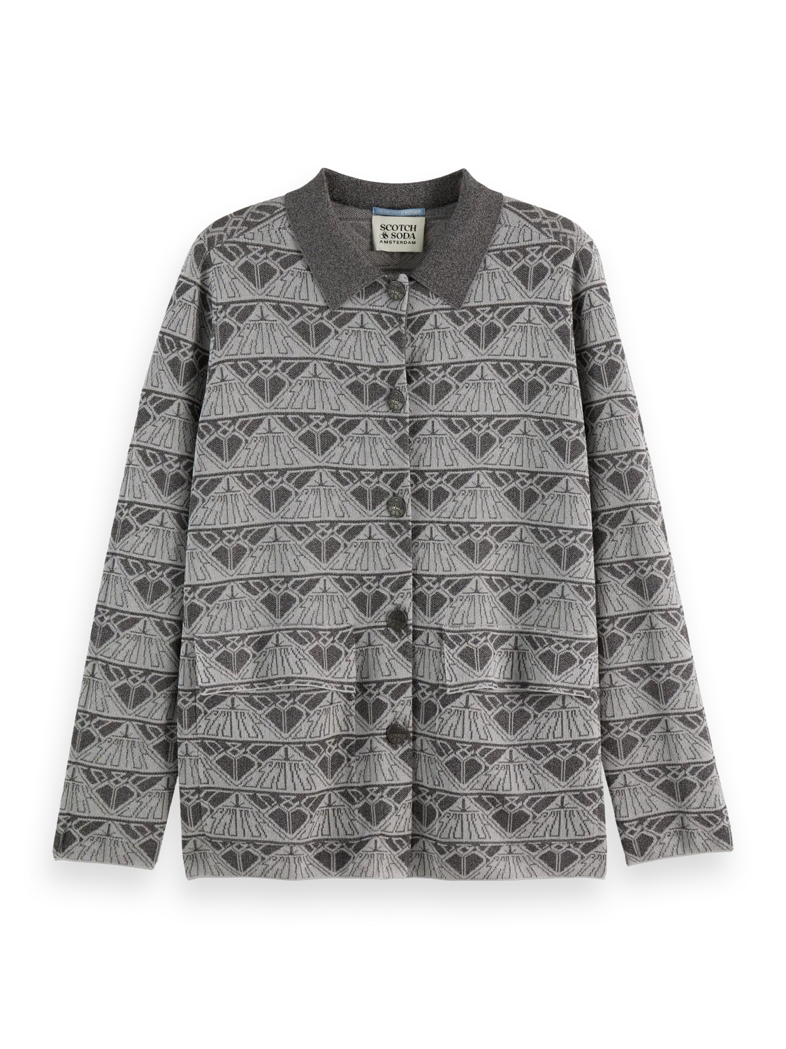 Jacquard knitted jacket - Image 5