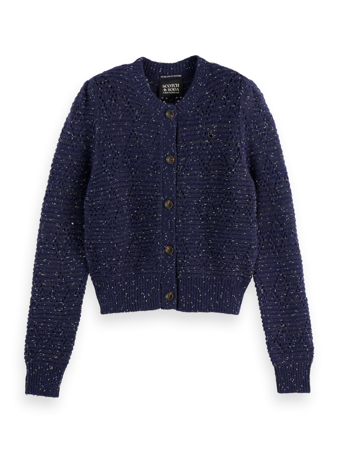 Metallic crew neck cardigan - Image 5