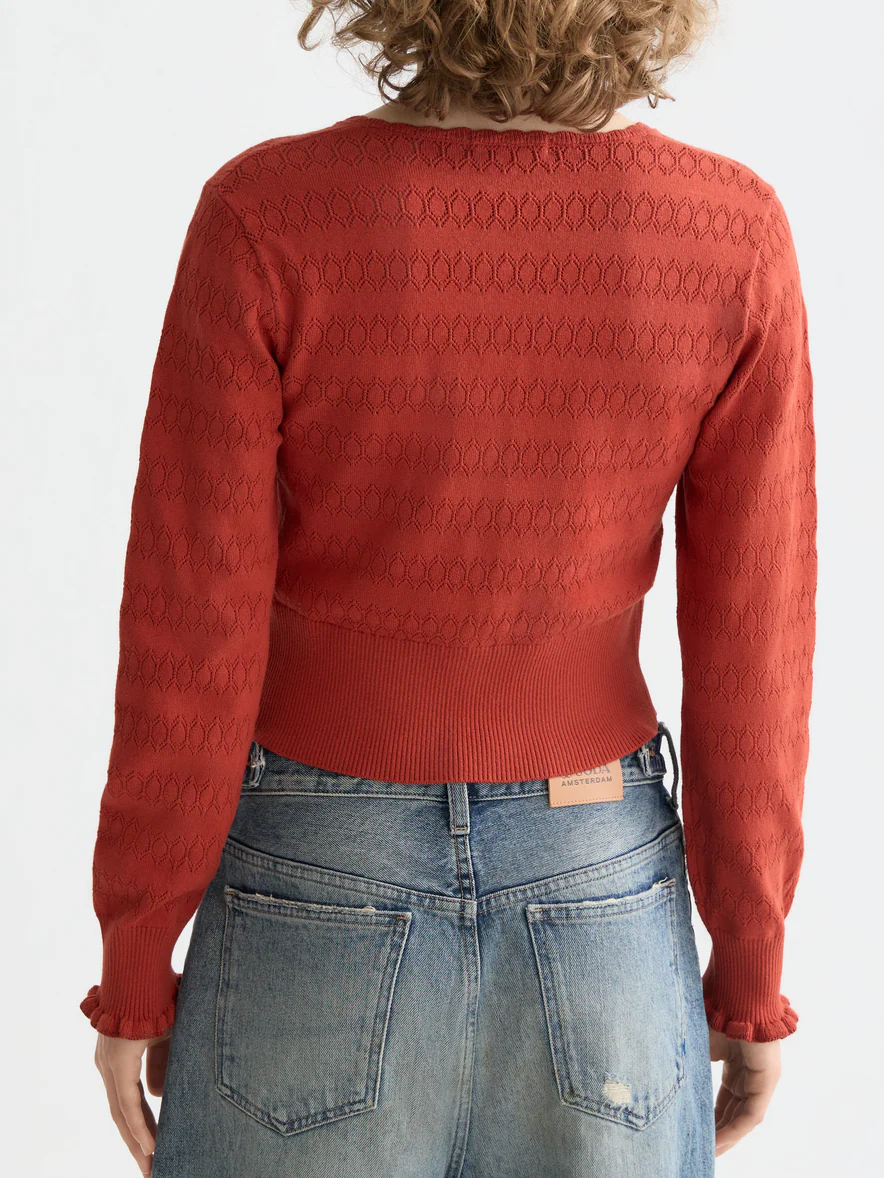 Pointelle knitted cardigan - Image 10