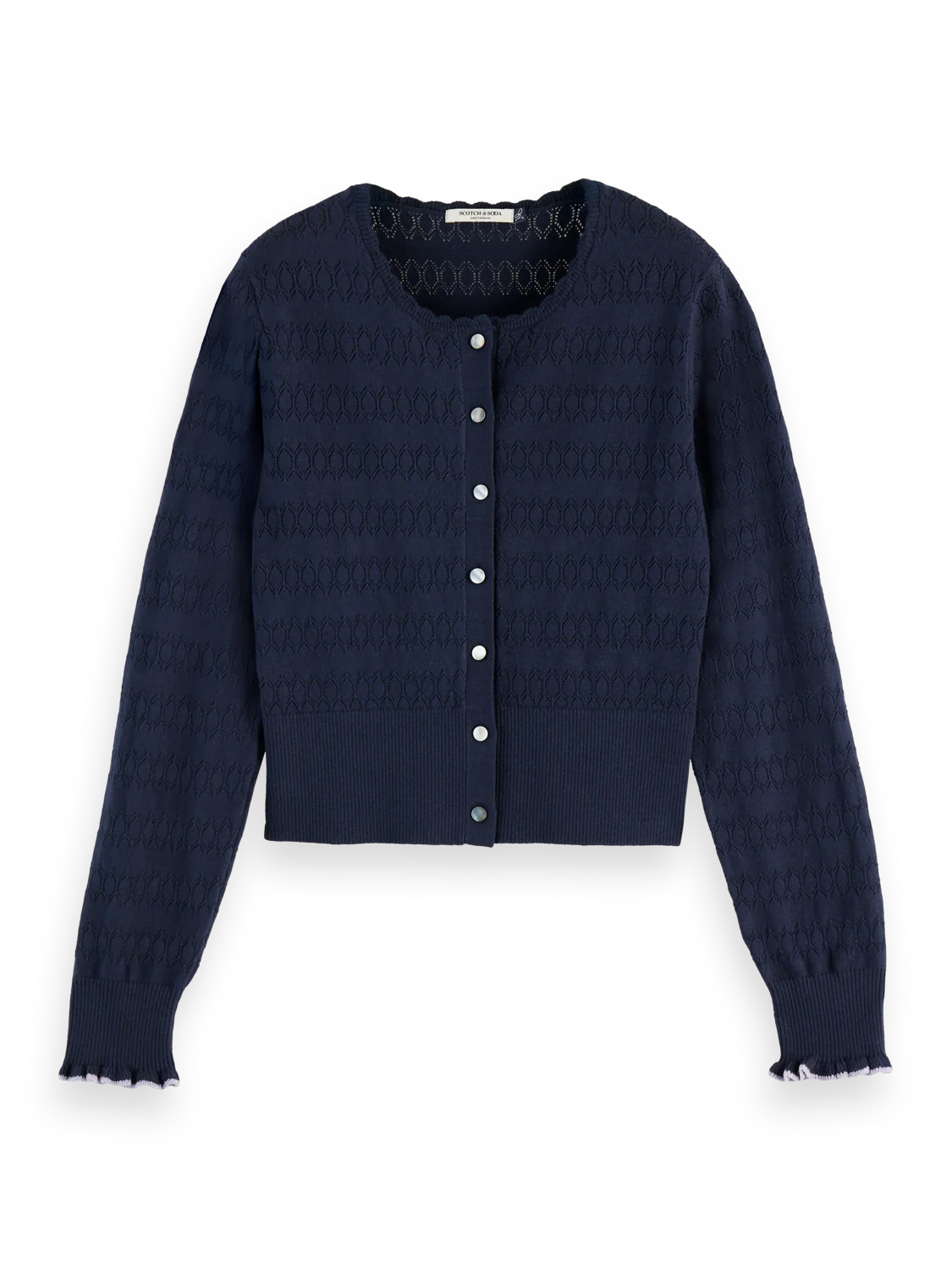 Pointelle knitted cardigan - Image 5