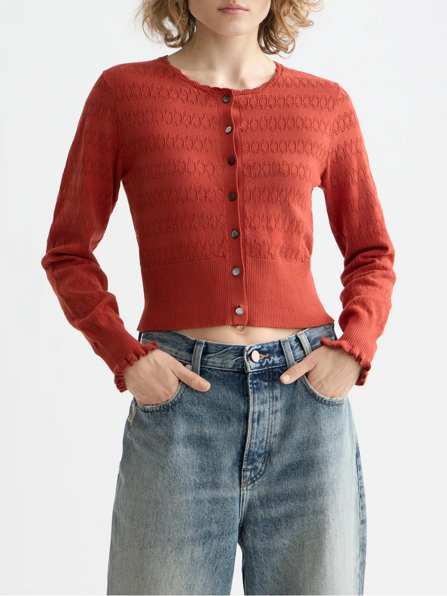 Pointelle knitted cardigan - Image 8