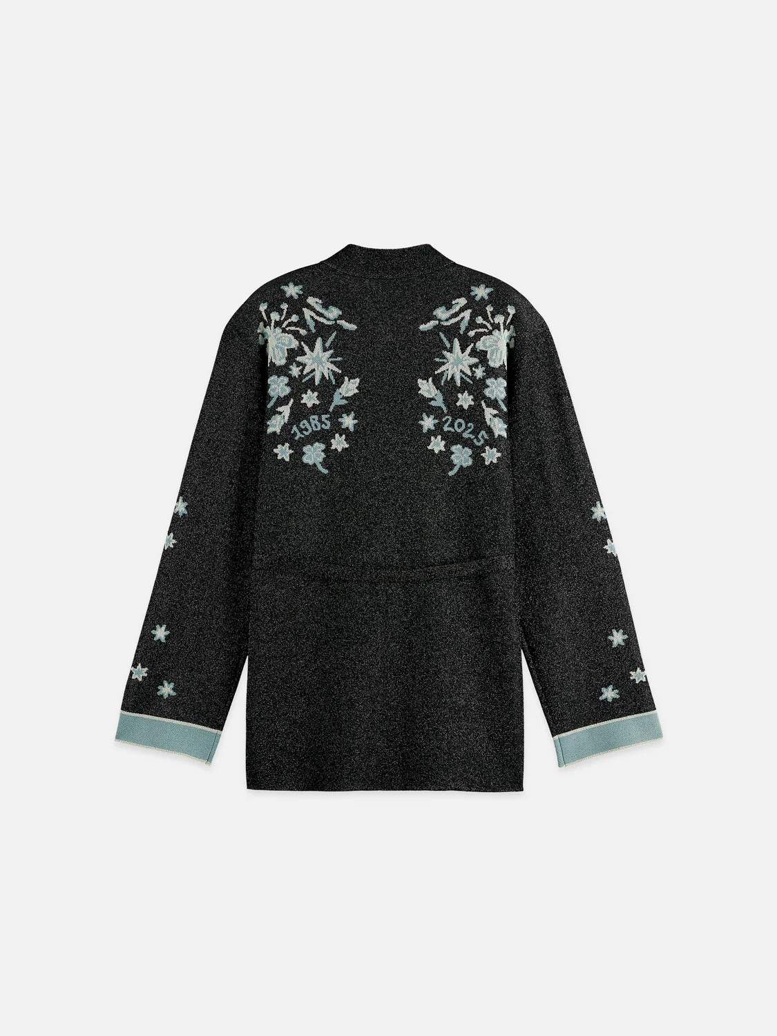 Jacquard belted knitted jacket - Image 6