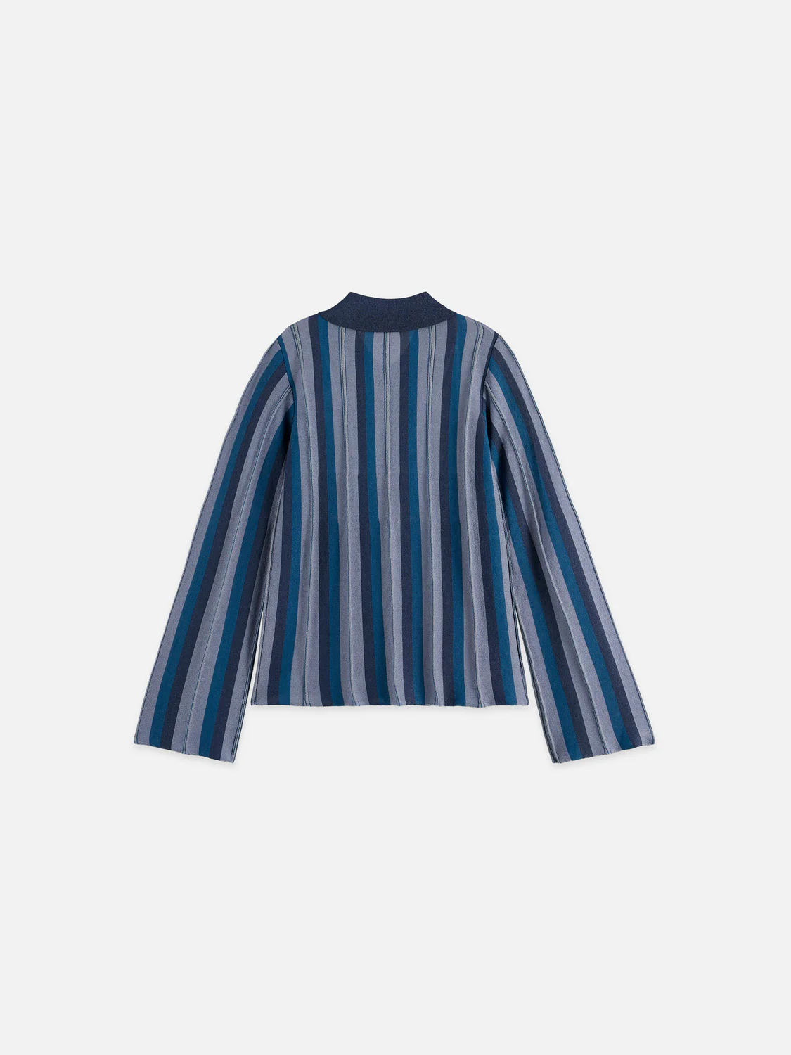 Pleated stripe collared cardigan - Image 6