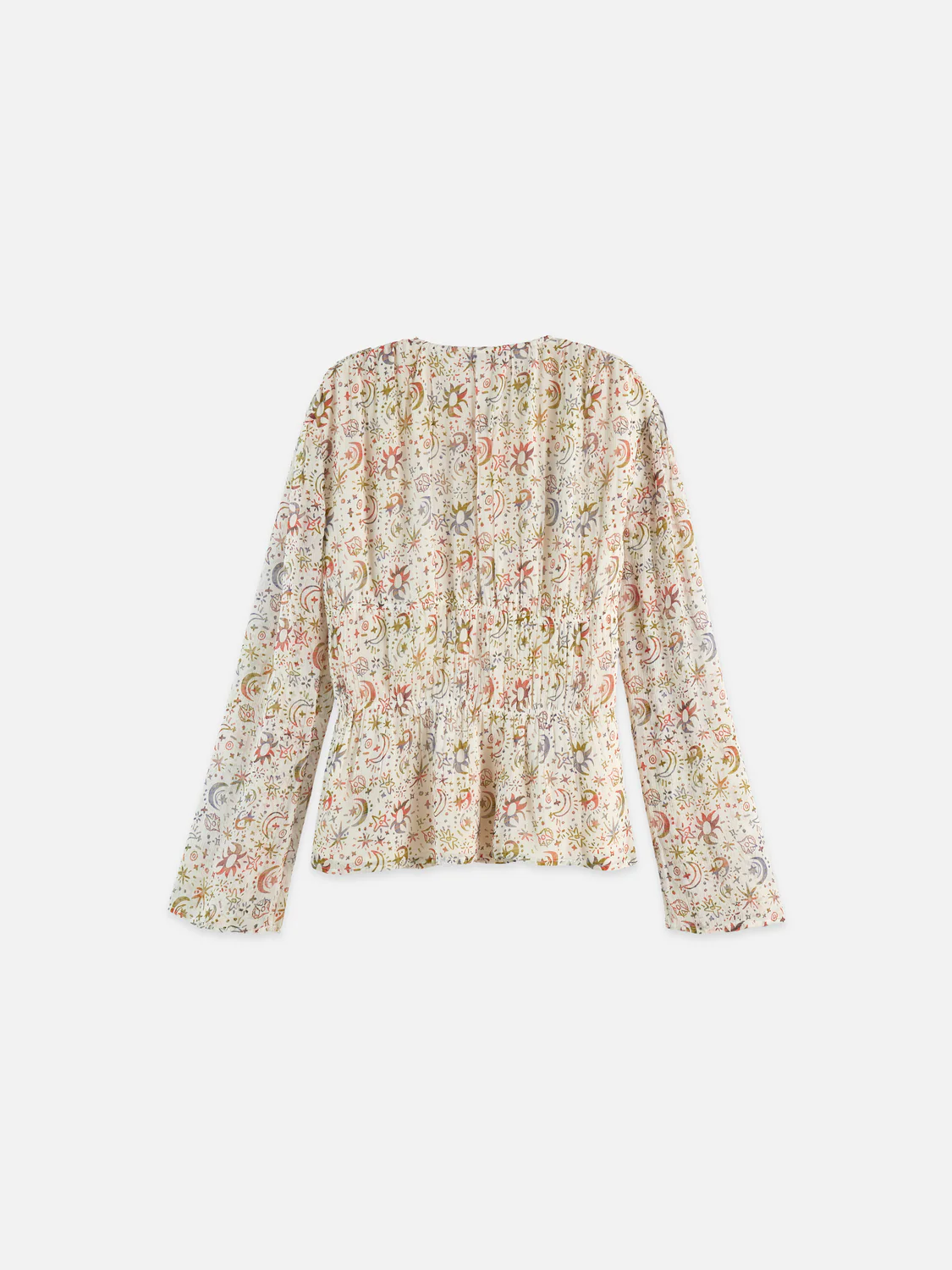 Printed Tie-Neck Woven Top - Image 5