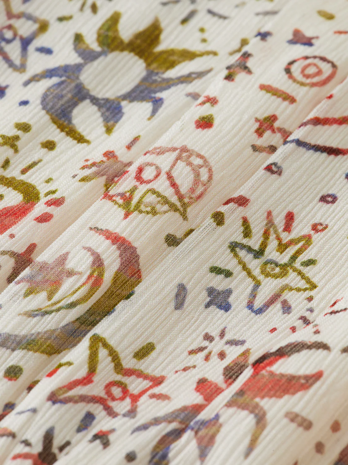 Printed Tie-Neck Woven Top - Image 7